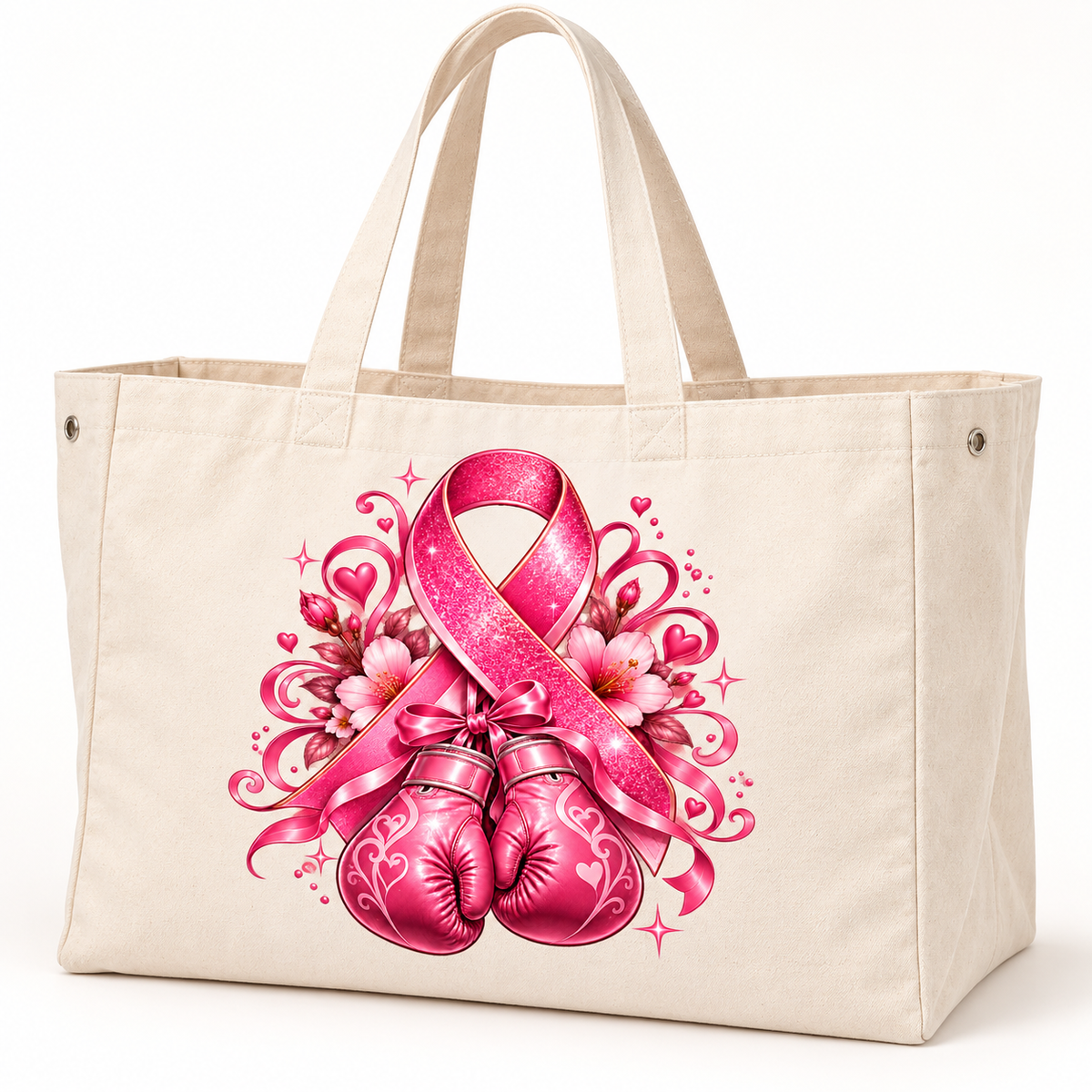 Grand sac Force Rose naturel — simulation du marquage