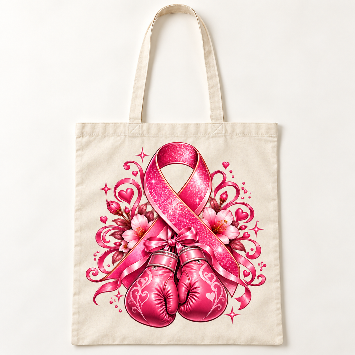 Tote bag Force Rose naturel — simulation du marquage